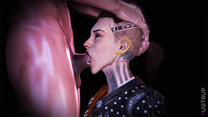 1boy, 1girls, 3d, animated, closed eyes, deepthroat, face fucking, fellatio, female, fugtrup, jack (mass effect), male, mass effect, oral, penis, saliva, short hair, subject zero, tattoo