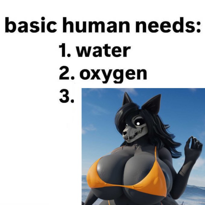 1girl, 1girls, 3d, 3d (artwork), animal ears, anthro, anthro female, anthro only, areola, areola slip, areolae, areolae slip, big breasts, bikini, bikini top, black fur, black hair, breasts, canid, canine, canine humanoid, english, english text, female, female focus, female only, fur, furry, furry female, furry only, hair, high quality, humanoid, large breasts, long hair, lowres, mal0, mal0 (species), malo, meme, meme reference, monster, monster girl, no pupils, orange bikini, orange bikini top, scp foundation, scp-1471, scp-1471-a, scp-1471-a (scrag), scrag boy (model), skull, skull head, solo, solo female, solo focus, text, third-party edit, third-party source, tinytoaster, white eyes, wolf, wolf ears, wolf girl, wolf humanoid