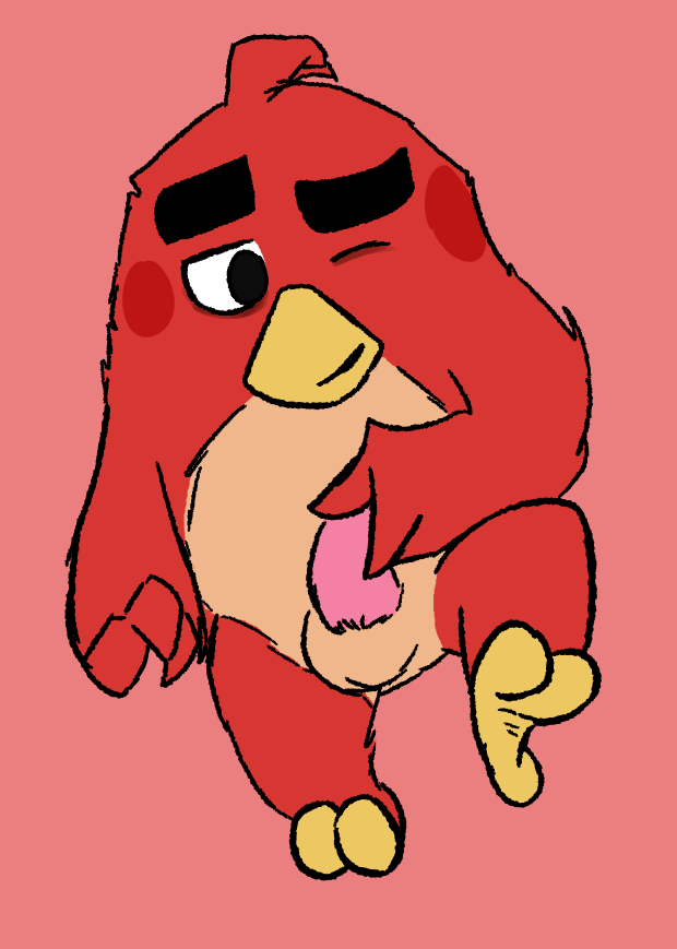 angry_birds avian bird columbia_pictures love_freak male male_only masturbation one_eye_closed red_(angry_birds) rovio rovio_entertainment sega simple_background solo sony the_angry_birds_movie video_games wink