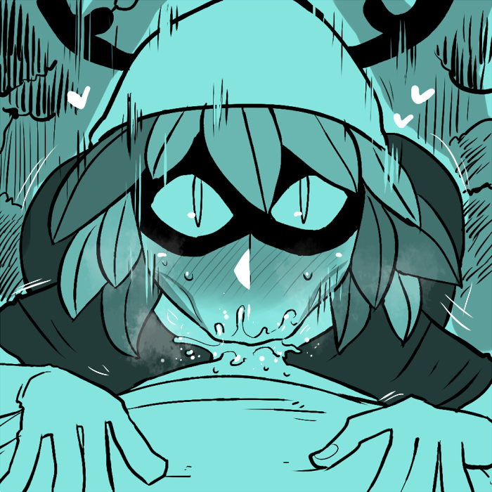 :>=, 1boy, 1girls, adventure time, blowjob, crap-man, cum, cum in mouth, deepthroat, fellatio, female, finn the human, huntress wizard, looking at viewer, male, monochrome, oral, penis, pov, straight, sucking penis, tagme