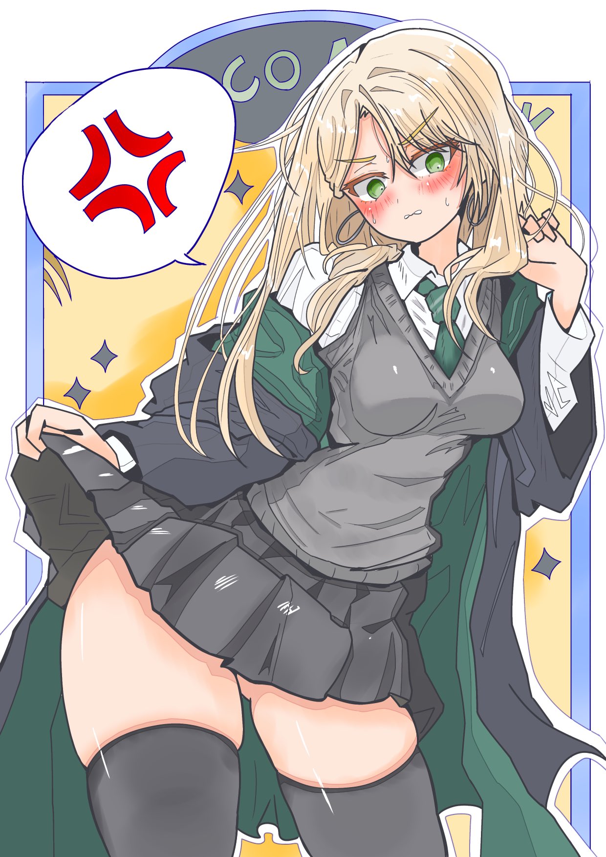 1girls, artist request, ass, ass visible through thighs, breasts, draco malfoy, draco malfoy (redteneri), female, female focus, female only, genderswap, girls, harry potter, hi res, large breasts, light skin, light-skinned female, looking at viewer, rule 63, thick thighs, thighs, wide hips