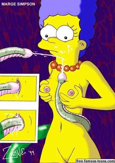 1999 breasts color cum female free-famous-toons human insertion interspecies marge_simpson nipples nude standing tagme tentacle the_simpsons vulva zone