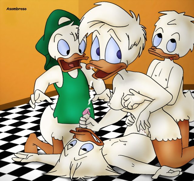 alternate_body_type asombroso daisy_duck dewey_duck disney huey_duck louie_duck nipples quack_pack soft_feathers