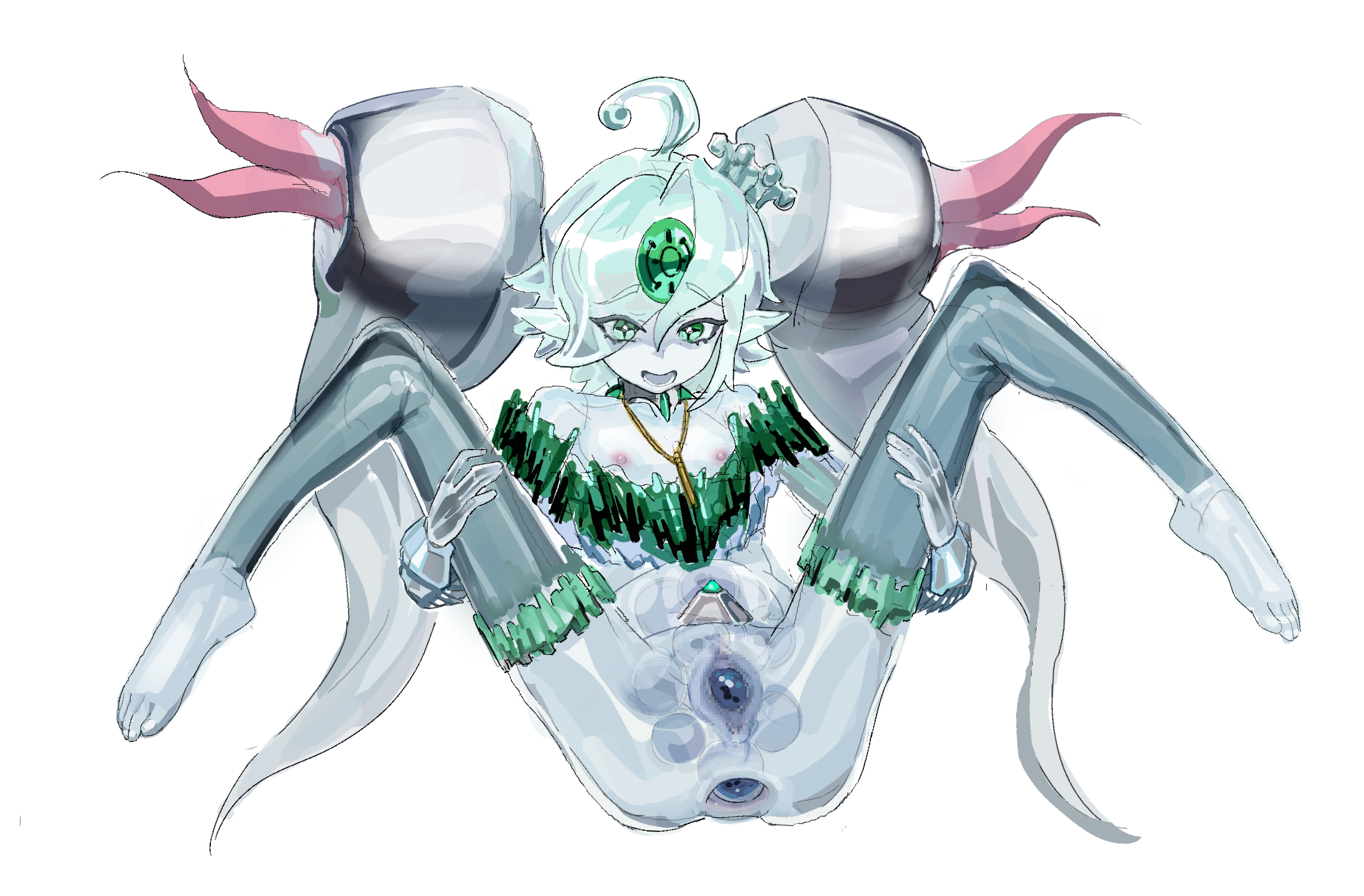 1girls, anus, big belly, colored skin, duel monster, egg laying, eggnant, eggs, female, female only, flat chest, full body, holding legs, humanoid, icejade aegirine, icejade gymir aegirine, legs up, murasaki kagami, nipples, nzla03, orrdriver, pregnant, small breasts, solo, spread legs, spread pussy, tagme (artist), translucent body, twintails, vagina, yu-gi-oh!