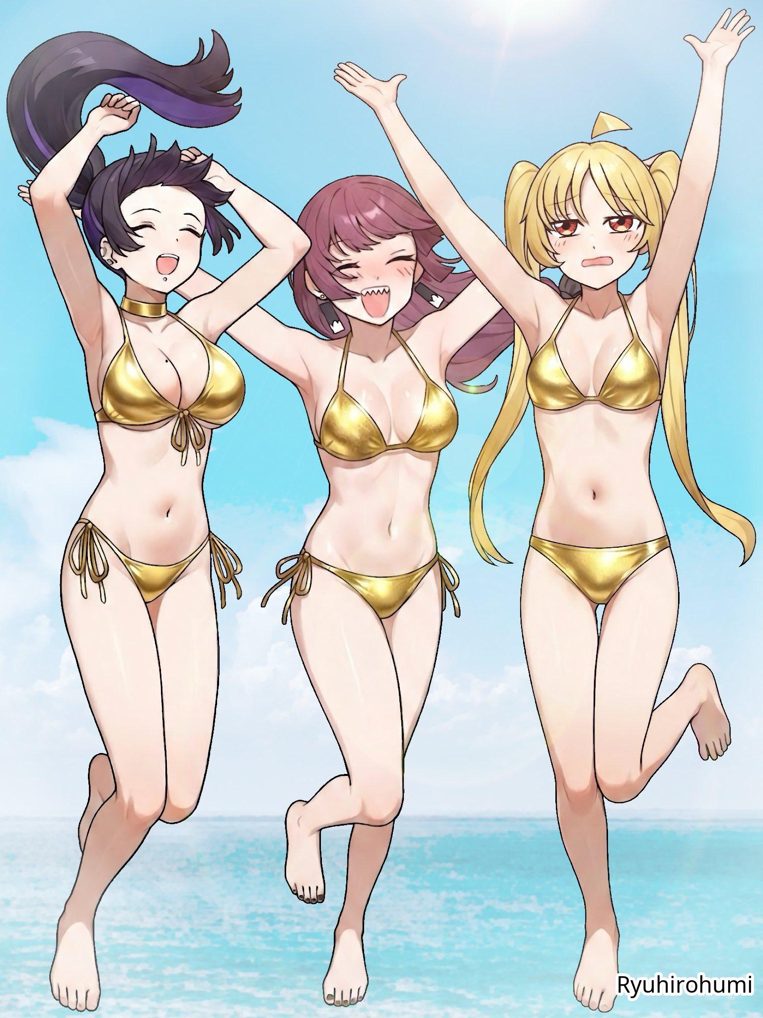 2d 2d_(artwork) 2d_artwork 3girls adult adult_female adult_only adults_only ahoge almost_naked almost_nude alternative_hairstyle ankles arm_above_head arm_up armpit armpit_crease armpit_peek armpits arms_above_head arms_up asian asian_female asian_girl average_breasts bare_armpits bare_arms bare_belly bare_calves bare_chest bare_hands bare_hips bare_knees bare_legs bare_midriff bare_navel bare_shoulders bare_skin bare_thighs bare_toes barefoot belly belly_button big_boobs big_breasts bikini bikini_bottom bikini_only bikini_top black-haired_female black_fingernails black_hair black_nail_polish black_nails black_toenail_polish black_toenails blonde blonde-haired_female blonde_female blonde_hair blonde_hair_female blue_sky blush_face blush_lines blushing blushing_female blushing_lines bocchi_the_rock! braid braided_hair braided_ponytail braids breasts busty busty_female busty_girl calves celebrating chin_piercing cleavage closed_eyes clouds collarbone curvaceous curvaceous_body curvaceous_female curvaceous_figure curvaceous_hips curvy curvy_body curvy_female curvy_figure curvy_hips day daylight daytime digital digital_art digital_drawing digital_drawing_(artwork) digital_media digital_media_(artwork) drawing ear_piercing earrings elbows exposed exposed_armpits exposed_arms exposed_belly exposed_chest exposed_hips exposed_legs exposed_midriff exposed_navel exposed_shoulders exposed_skin exposed_thighs exposed_toes feet female female_focus female_only fingernails fingers flushed flushed_face front-tie_bikini front-tie_bikini_top full_body gold_bikini gold_bikini_bottom gold_bikini_top gold_swimsuit gold_swimwear golden_week golden_week_bikini green-eyed_female green_eyes groin hairless_armpits halterneck hand_above_head hand_up hands_above_head hands_up high_resolution highres hiroi_kikuri horizon ijichi_seika inframammary_fold inguinal_crease inguinal_ligament japanese japanese_female japanese_girl jumping knees large_boobs large_breasts lean_figure legs legs_closed legs_together lip_piercing long_hair looking_at_viewer mature mature_female mature_woman medium_breasts midriff mole mole_on_body mole_on_breast mole_on_chest mostly_nude mouth_piercing multiple_females multiple_girls nail_polish nails naked naked_female naked_woman narrow_waist navel nearly_nude nervous nervous_expression nervous_face nervous_female no_shoes nude nude_female nudity ocean open_mouth open_mouth_smile orange-eyed_female orange_eyes outdoor outdoor_nudity outdoors outside pa-san parted_lips pierced_ear pierced_lip piercing piercings ponytail practically_nude presenting_armpit purple-eyed_female purple-haired_female purple_eyes purple_hair ryuhirohumi sea seaside sharp_teeth shaved_armpits shoulders shy shy_expression shy_female shy_girl side-tie_bikini sidelocks single_braid sky slender_body slender_waist slim_female slim_waist small_boobs small_breasts small_tits smile smiley_face smiling string_bikini swimsuit swimwear thighs thighs_together tied_hair tiny_breasts tiny_tits toenail_polish toenails toes tongue trio trio_female twintails twintails_(hairstyle) upper_teeth water wide_hips woman yellow-haired_female yellow_hair