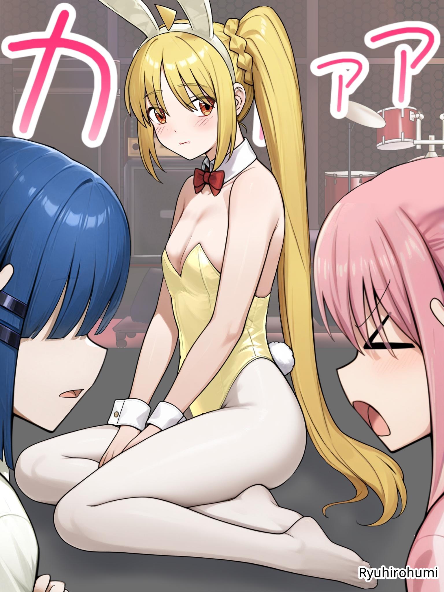 2d 2d_(artwork) 2d_artwork 3girls ahoge alternate_version_at_source alternate_version_available ankles ashamed asian asian_female asian_girl black_bunny_ears black_hairband blonde blonde-haired_female blonde_female blonde_hair blonde_hair_female blue-eyed_female blue-haired_female blue_eyes blue_hair blush_face blush_lines blushing blushing_female blushing_lines bocchi_the_rock! bowtie breasts bunny_costume bunny_ears bunny_tail bunnygirl bunnygirl_outfit bunnysuit calves collar collarbone digital digital_art digital_drawing digital_drawing_(artwork) digital_media digital_media_(artwork) drawing embarrassed embarrassed_expression embarrassed_female eyebrows_visible_through_hair feet female female_focus female_only fingers flushed flushed_face flustered flustered_female full_body gotou_hitori green-eyed_female green_eyes guitarist hair_clip hair_clips hair_ornament hairclip hairclips high_resolution high_school_student highres ijichi_nijika indoor indoors japanese japanese_female japanese_girl knees lean_figure legs legwear leotard long_hair looking_sideways looking_to_the_side medium_hair mole mole_under_eye more_at_source multiple_females multiple_girls narrow_waist open_mouth orange-eyed_female orange_eyes pantyhose parted_lips petite petite_body petite_breasts petite_female petite_girl petite_tits pink-haired_female pink_hair ponytail red_bowtie ryuhirohumi school_girl shoulders side_ponytail sidelocks sitting skindentation slender_body slender_waist slim_female slim_waist small_boobs small_breasts small_tits stockings teen_girl teenage_girl teenager thighs tights tiny_breasts tiny_tits toes tongue topwear trio trio_female very_long_hair very_long_hair_female white_collar white_legwear white_pantyhose white_stockings white_tights white_wrist_cuffs wrist_cuffs yamada_ryou yellow-haired_female yellow_bunnysuit yellow_hair yellow_leotard yellow_topwear young_female young_woman