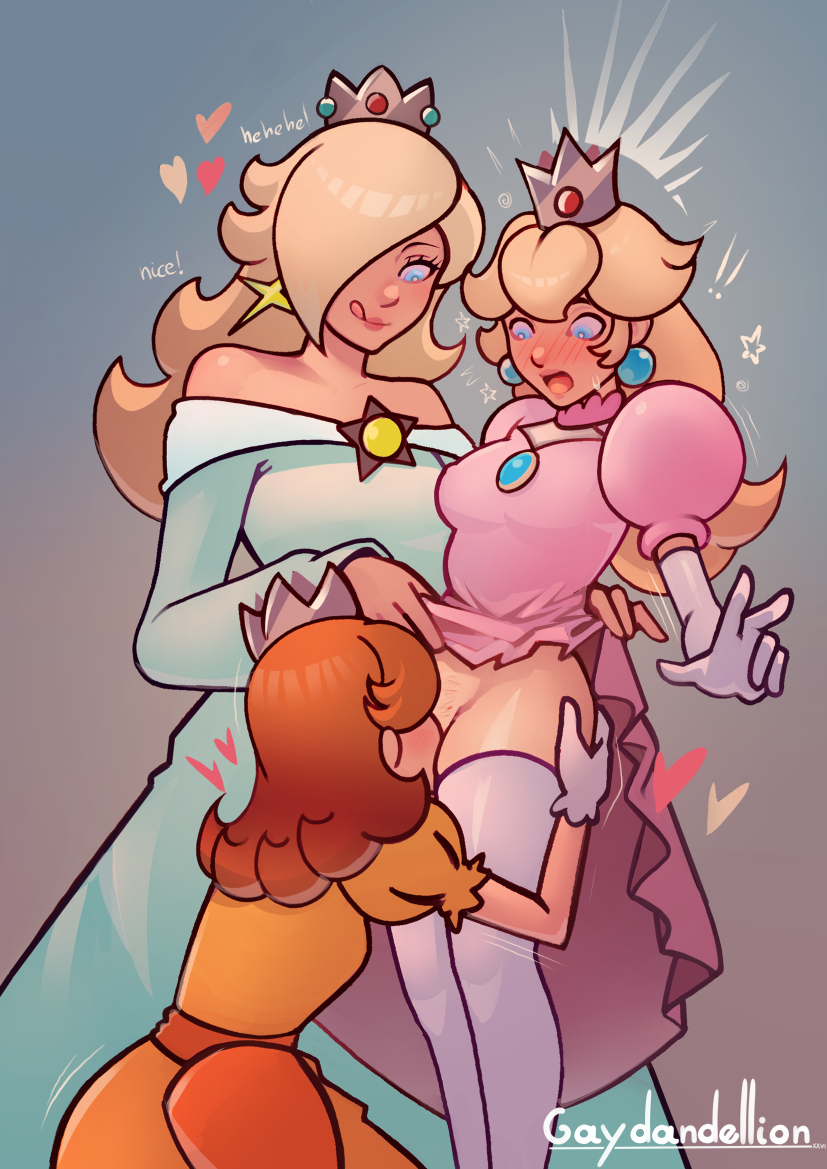 3girls, cunnilingus, female, fff threesome, gaydandellion, lesbian, lesbian sex, lesbian threesome, mario (series), nintendo, oral sex, princess, princess daisy, princess peach, princess rosalina, pussy eating, shimaidon, sisters, super mario bros., super mario galaxy, the super mario galaxy movie, yuri
