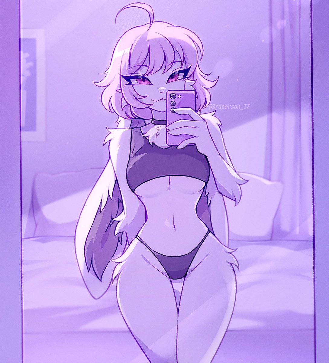 1girls, 2d, 3rdperson iz, bean mel, billy butcher, breasts, bunny ears, bunny girl, female, female only, furry, large breasts, looking at viewer, panties, pink eyes, pink hair, solo, solo female, white fur