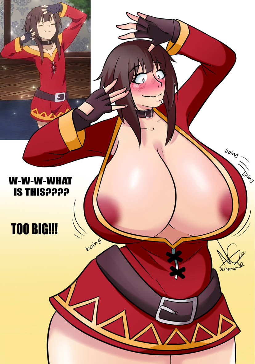 big_areola big_breasts boobs_bigger_than_head boobs_out breast_expansion breasts breasts breasts_out expanding expansion inflation inflation_fetish kono_subarashii_sekai_ni_shukufuku_wo! konosuba megumin ngjrdraw