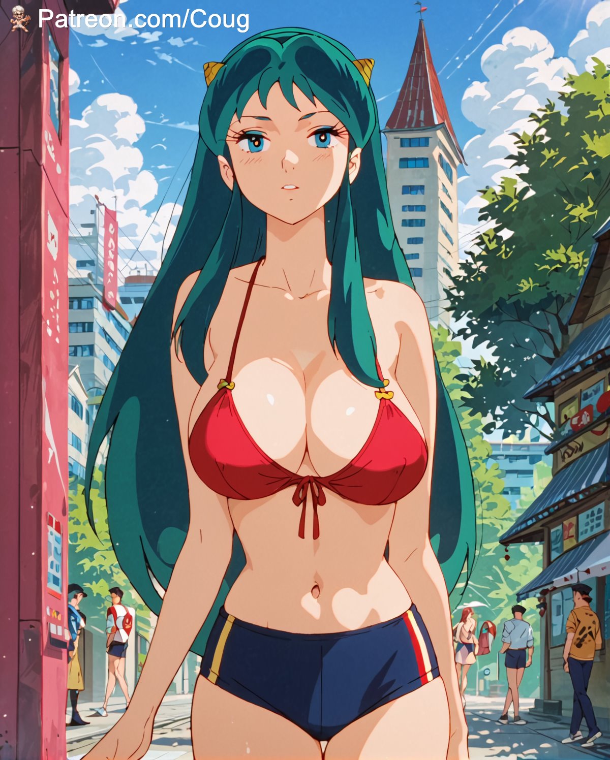 1girls ai_generated cougwe lum stable_diffusion urusei_yatsura