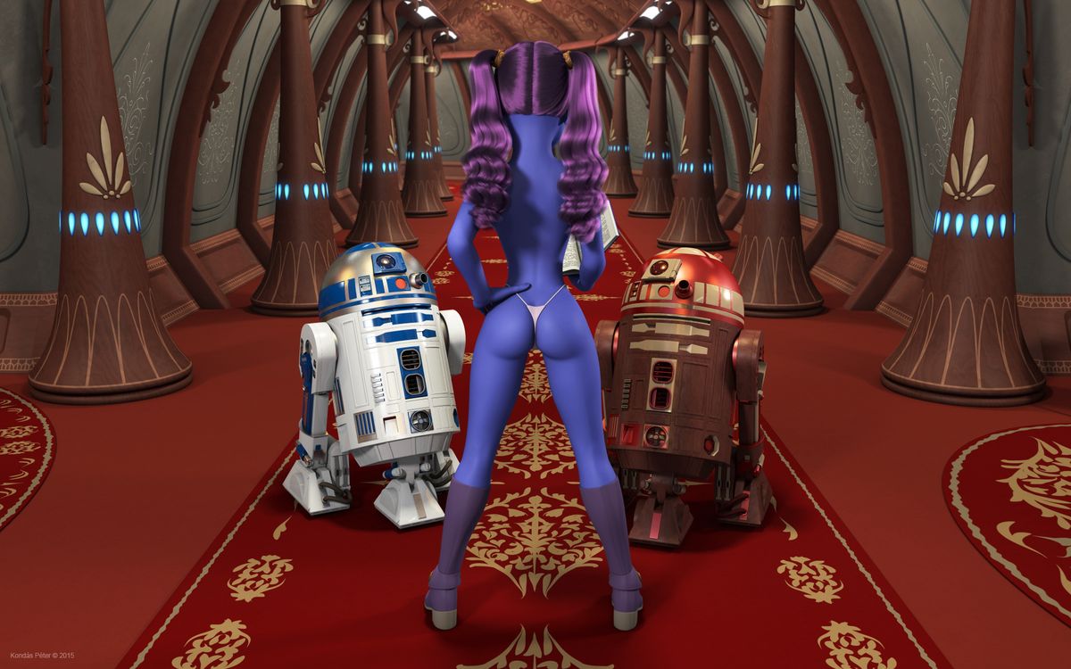 2015 alien alien_girl ass astromech_droid bare_ass blue-skinned_female blue_skin book boots clone_wars coronet_(spaceship) coruscant droid female hand_on_hip holding_book holding_object knee_boots kondaspeter panties pantoran partially_clothed purple_hair r2-d2 reading reading_book riyo_chuchi robot science_fiction senate_building solo standing star_wars technophilia tied_hair topless topless_female twintails underwear voluptuous