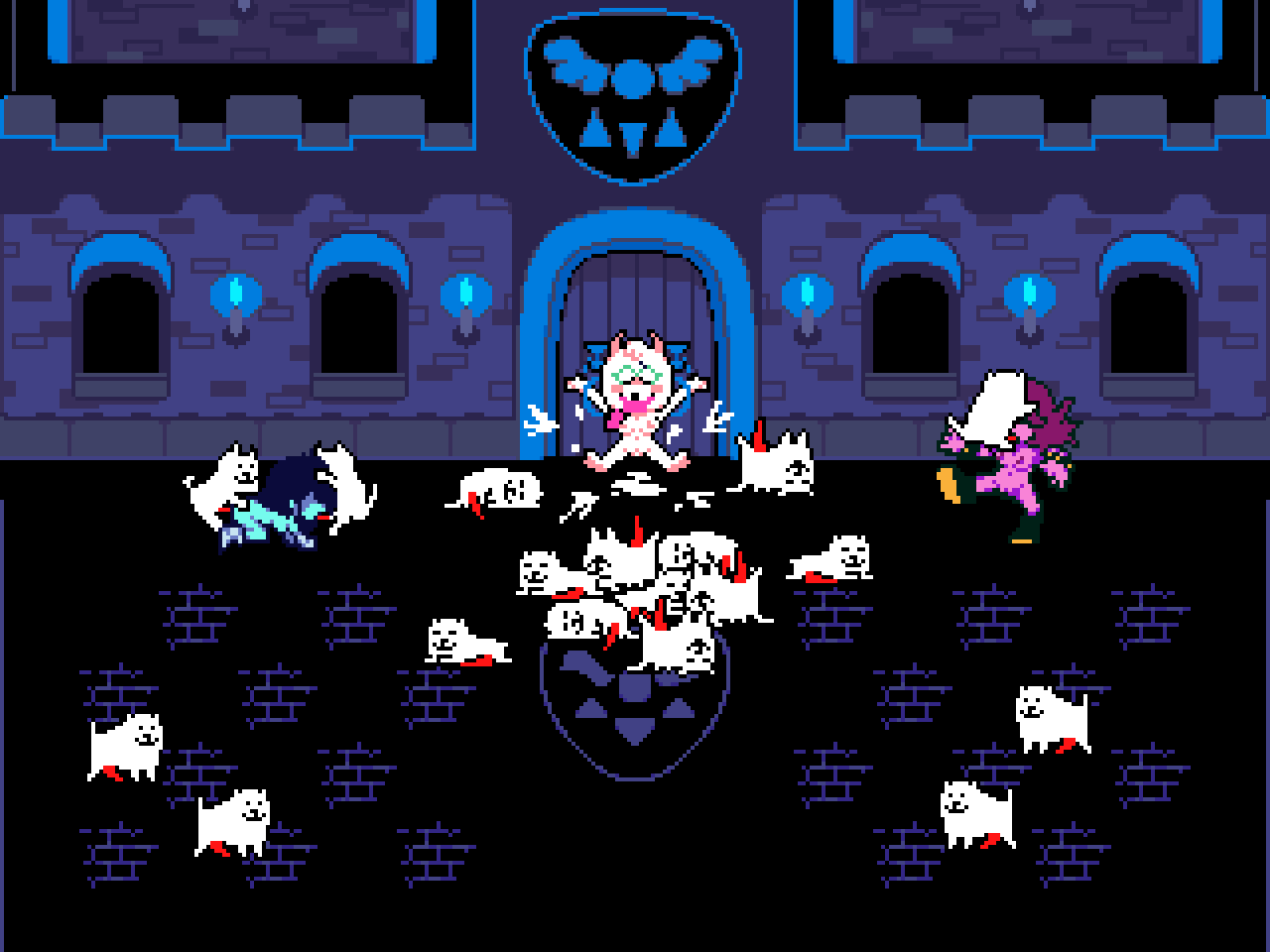 3girls 6+boys accurate_art_style annoying_dog_(undertale) breasts breeding_slave defeated_heroine deltarune deltarune_chapter_1 dog_penis doggy_style face_fucking feral feral_on_female feral_penetrating_anthro feral_penetrating_human gangbang gangrape helpless kris_(deltarune) kris_female_(deltarune) leaking_cum pixel_(artwork) pixel_art ralsei ralsei_(female) ralsei_with_white_fur rape rule63 semi_public spitroast sprite_art susie_(deltarune) tied_hands waiting_for_turn zoophilia