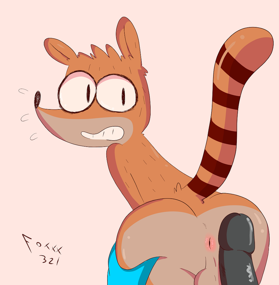 anal cartoon_network foxxx321 male male_only mammal mordecai raccoon regular_show rigby yaoi