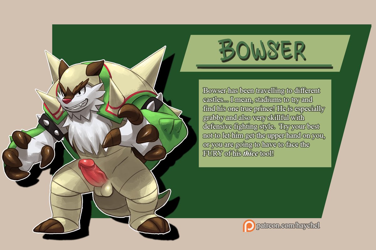 bowser chesnaught description erection haychel male male_only mario_(series) nintendo penis pokemon testicles video_games wrestling