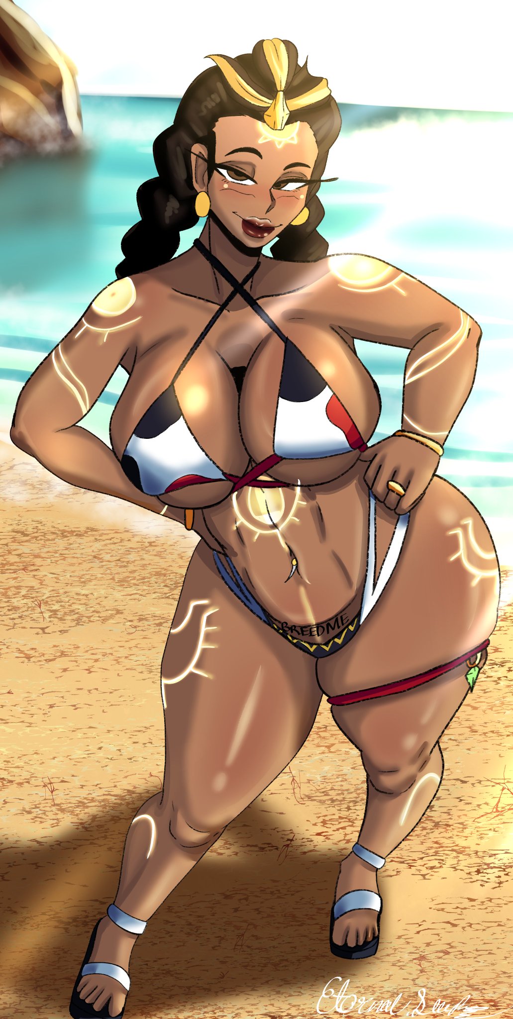 bikini dark-skinned_female eternalsleeper2 female female_focus female_only illari_(overwatch) illari_quispe_ruiz latina overwatch overwatch_2 peruvian_female