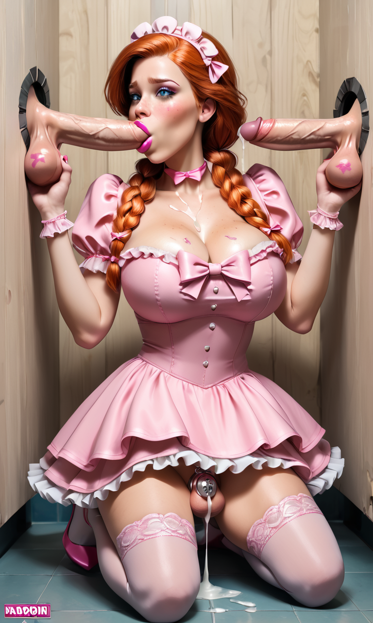 3boys ai_generated feminized_male futanari germansissy ginger glory_hole latex male sissy sissy_dress