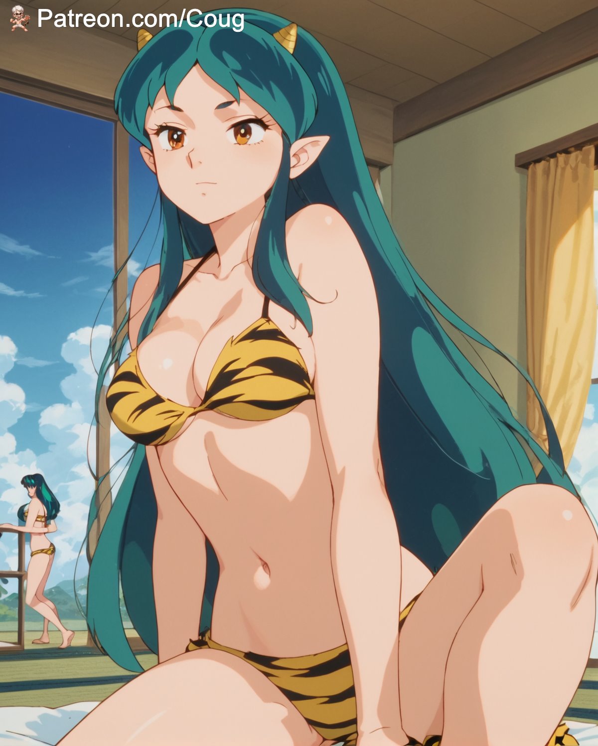 1girls ai_generated cougwe lum stable_diffusion urusei_yatsura