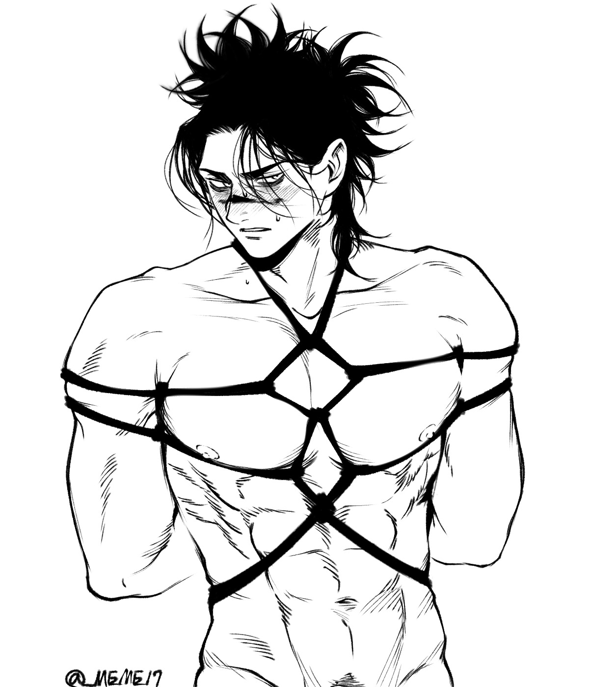 bondage, choso kamo, dark hair, jujutsu kaisen, male, male only