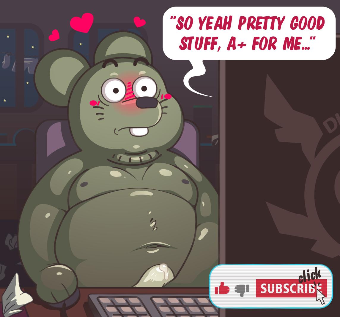 1boy 2019 anthro belly blush bulge cartoon_network chubby clothing computer cum digitslayer english_text frankie_watterson furry heart humanoid_hands male male_only mammal masturbation moobs navel night nipples rat richard_watterson rodent sitting solo text the_amazing_world_of_gumball underwear