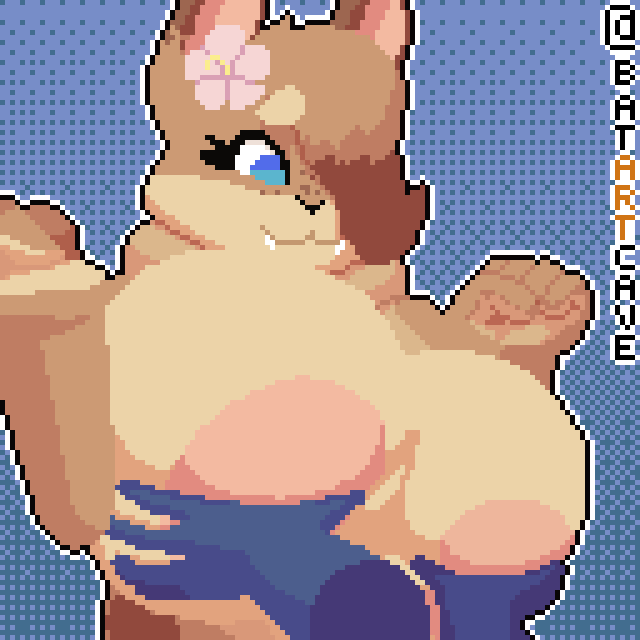 1:1 2021 5_fingers accessory animated anthro areola batartcave big_breasts blinking blue_eyes bouncing_breasts breast_fondling breast_play breast_squeeze breasts dewlap_(anatomy) digital_media_(artwork) disembodied_hand domestic_rabbit duo female female_focus fingers flemish_giant flower flower_in_hair fondling furry hair_accessory hair_over_eye hand_on_another's_breast hand_on_breast hazel_(shakotanbunny) huge_breasts lagomorph leporid mammal one_eye_obstructed original original_character oryctolagus pixel_(artwork) pixel_animation plant rabbit solo_focus squeezing