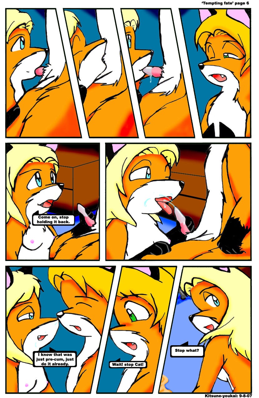 2007 anthro blonde_hair breasts brother canine comic dialogue duo english_text female firecat fox hair kit kitsune_youkai male mammal page_6 penis sibling sister tempting_fate_(kitsune_youkai) text