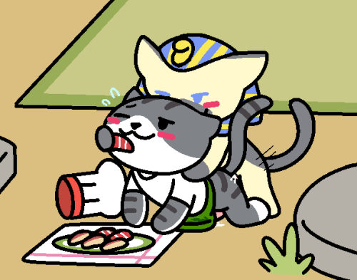 blush cum duo feline krixatacavern male mammal neko_atsume yaoi