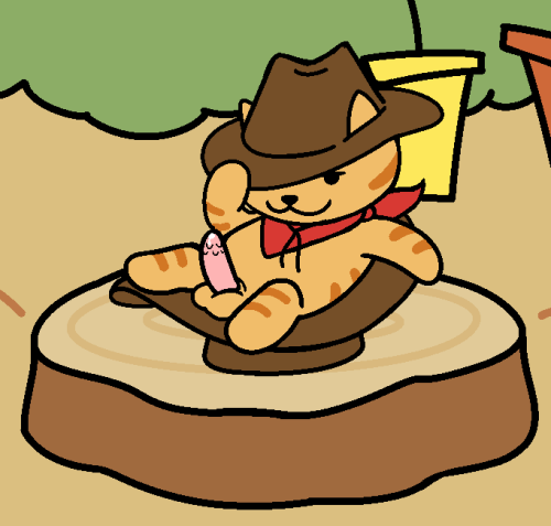 cowboy_hat feline hat krixatacavern male mammal neko_atsume penis solo