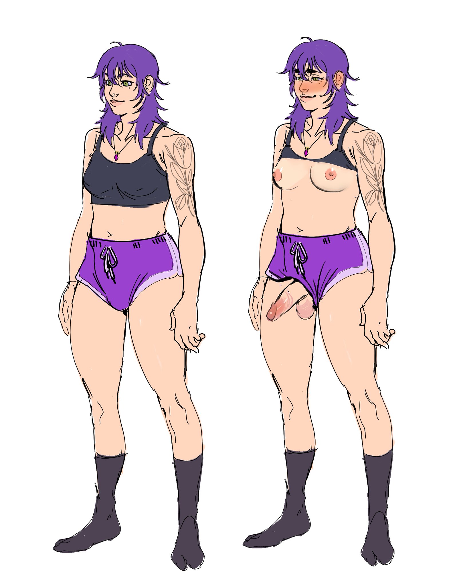 1girls, ajuroc, corujahorny, female, light skin, lila bonelli, ordem paranormal, purple hair, trans, trans woman, transfem, transgender