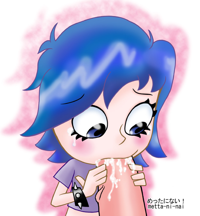 cartoon_network female hi_hi_puffy_amiyumi human male metta-ni-nai metta_ni_nai oral pale_skin partial_male pink_background white_background wristwear yumi_yoshimura