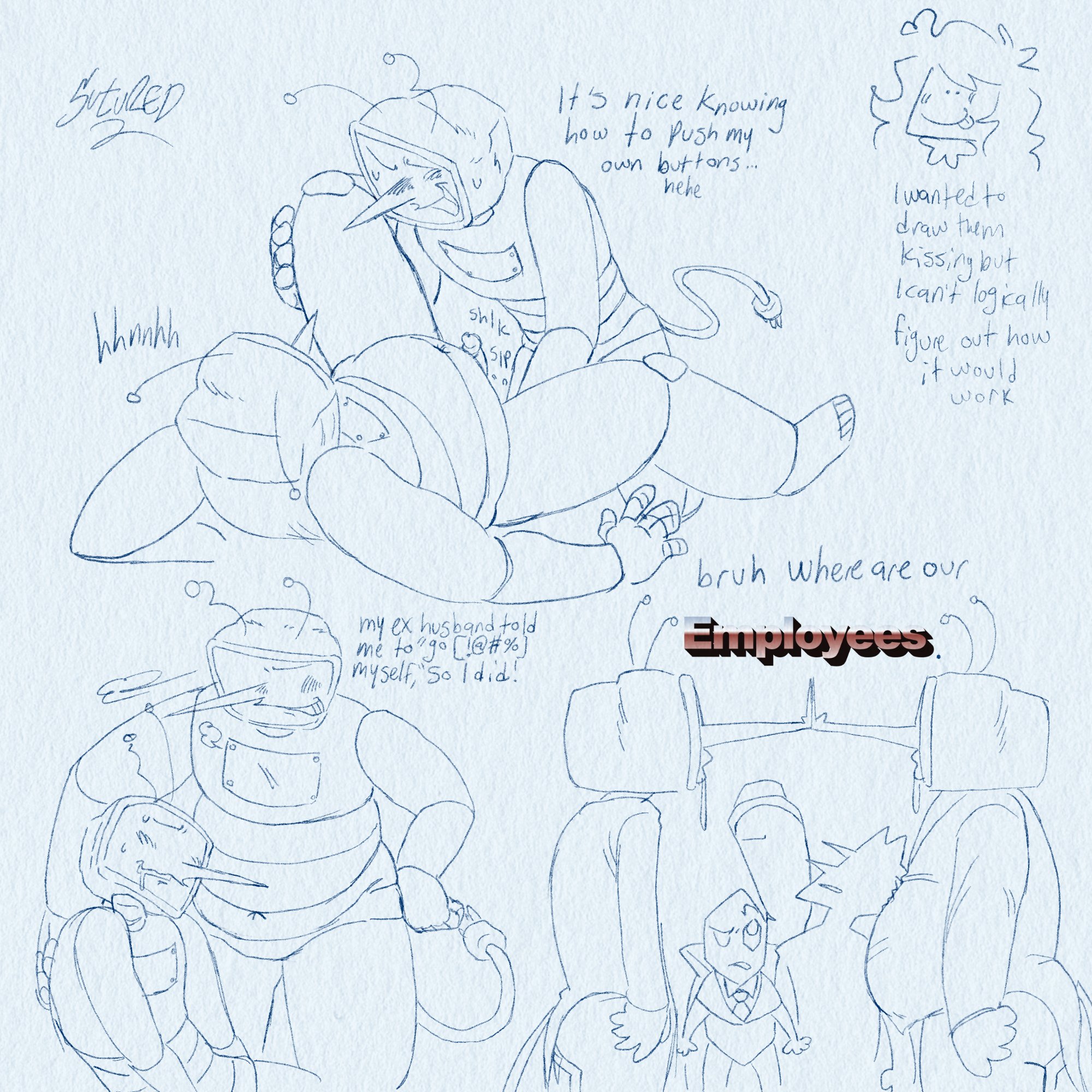 2boys, deltarune, deltarune chapter 3, fat, gay, male, non-human, object head, pippins (deltarune), robot, selfcest, shadowguy (deltarune), sketch page, sutured, tagme, tenna (deltarune), tv head, yaoi, zapper (deltarune)