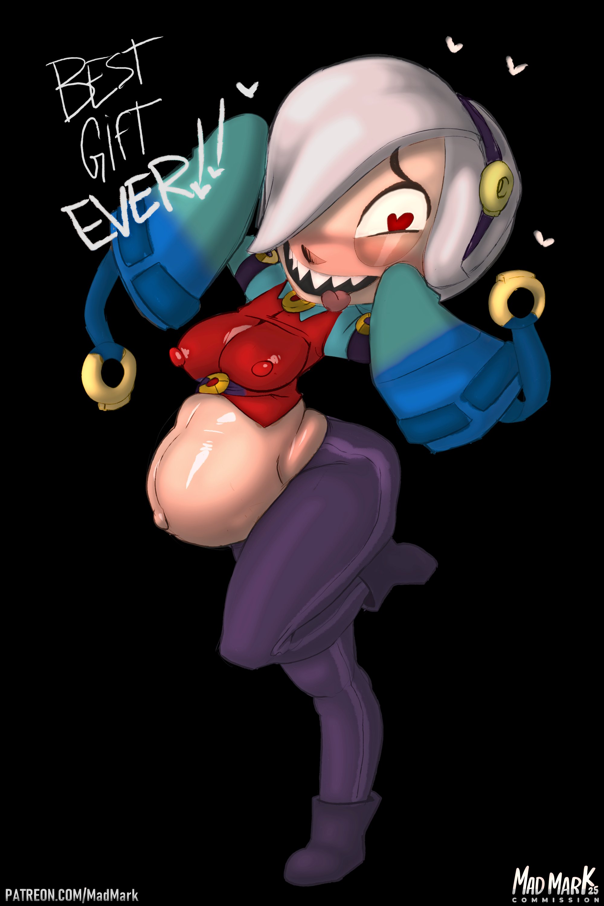 1girls, ass, big breasts, big butt, brawl stars, breasts, colette (brawl stars), female, female only, hands under head, head on hand, huge ass, huge breasts, huge thighs, large ass, long sleeves, looking at viewer, madmark, nipples visible through clothing, pregnant, self upload, smug, solo, solo female, solo focus, tagme, text, thick ass, thick thighs, watermark, white hair, wide hips, ziksuacolor