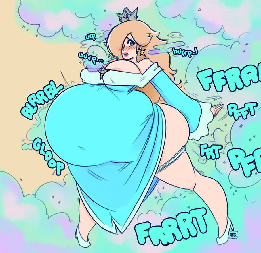 burp, burp cloud, burp fetish, burping, fart, fart cloud, fart fetish, farting, farts, fat, female, hyper, inflation, mario (series), obese, obese female, princess rosalina, spherical inflation, super mario bros., vanboop