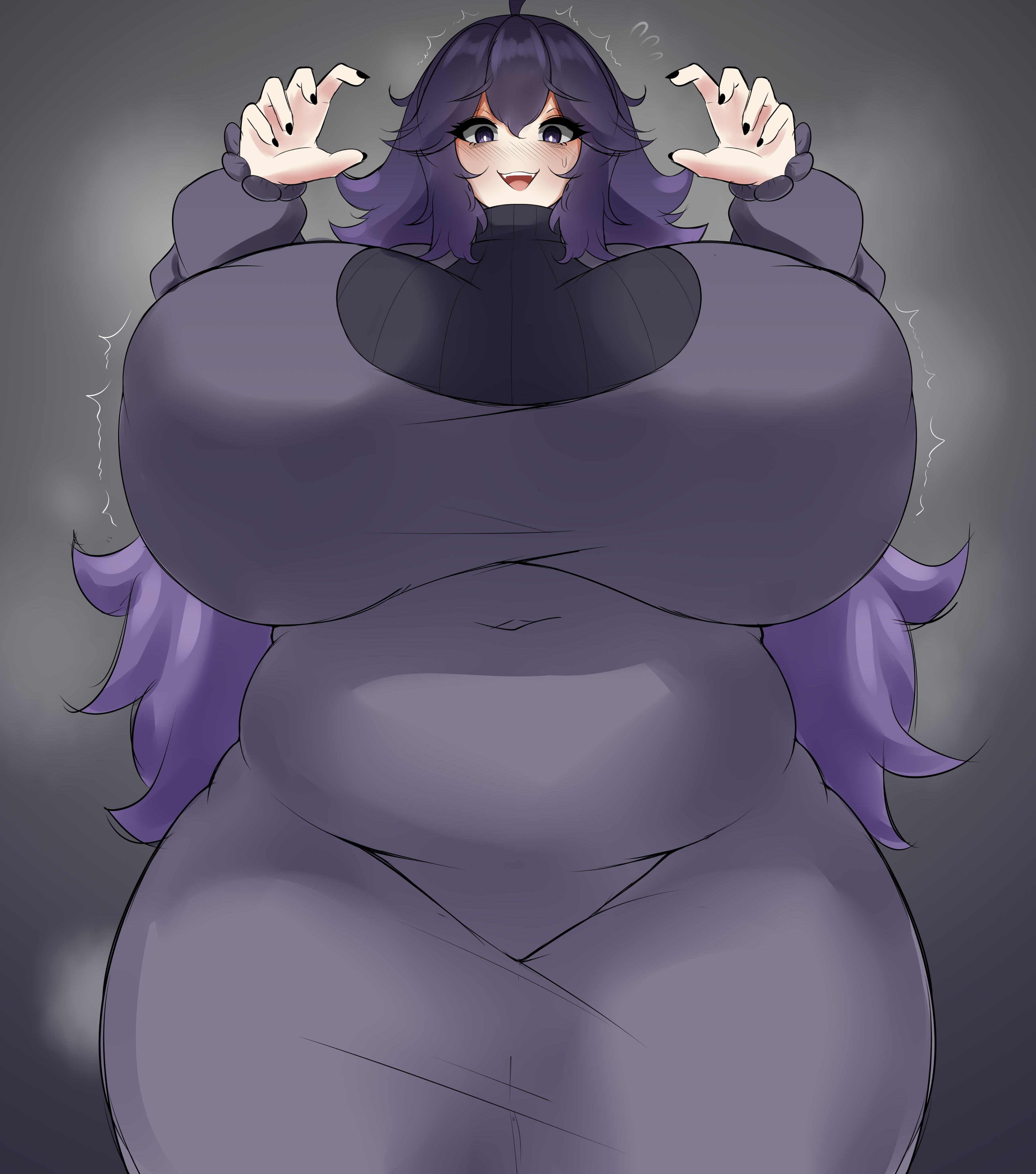1girls, breasts, chubby, chubby female, clothing, female, female only, gigantic breasts, hex maniac, huge breasts, nikasubsia, pokemon, solo, solo female, tight clothing, voluptuous, wide hips