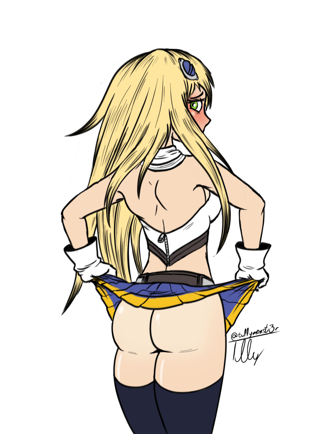 blazblue lifting_skirt noel_vermillion presenting_hindquarters solo_female tullymonst3r