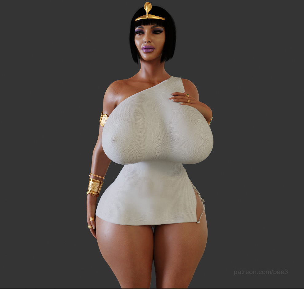 3d 3d_model 3d_render bae3 big_breasts black_hair breasts dark_hair dress egyptian legend_of_queen_opala princess queen queen_opala small_waist tanned voluptuous wide_hips