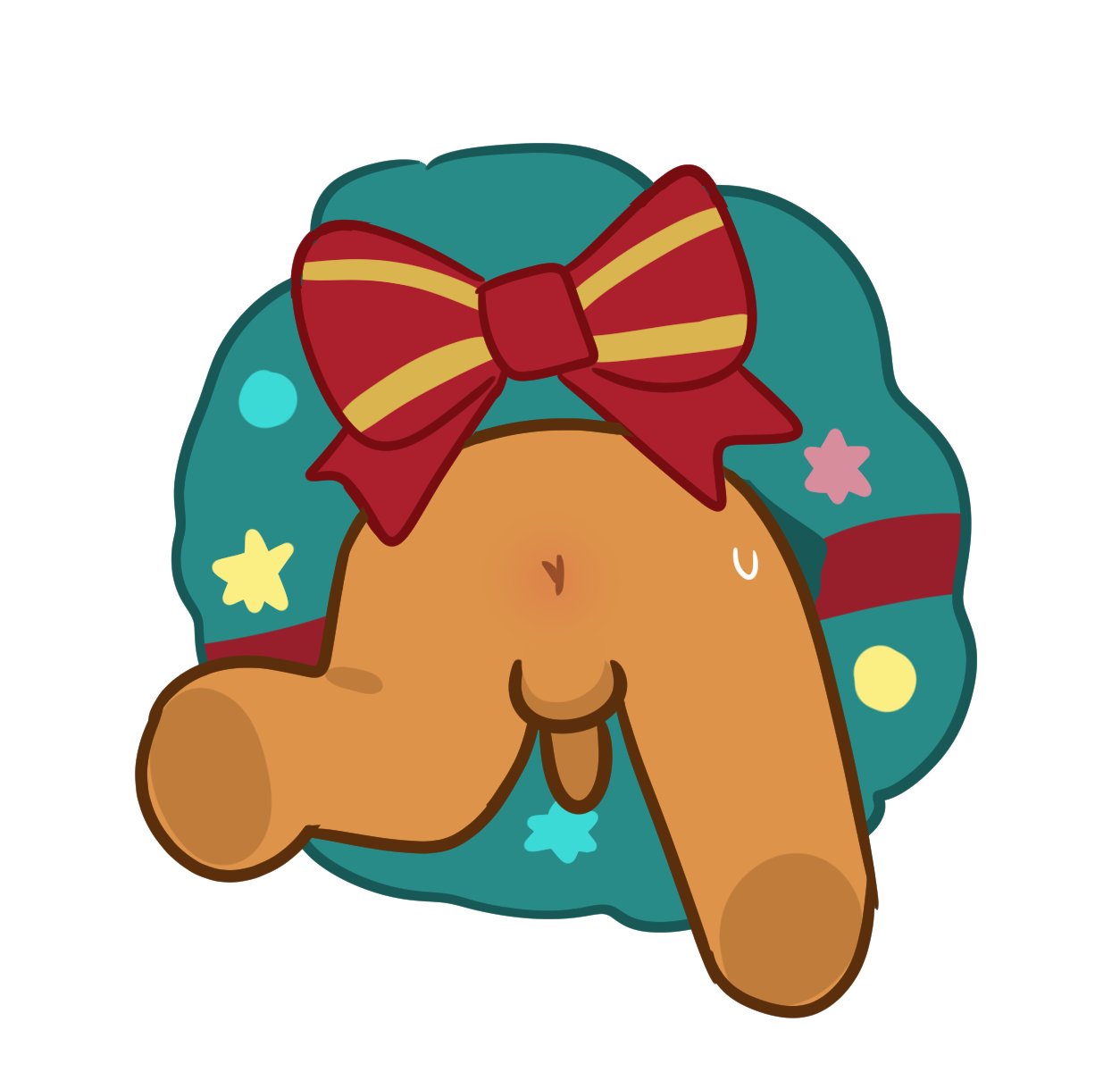 1boy, 2025, anus, anus peek, ass, ass focus, asshole, balls, bow, butt focus, christmas, christmas wreath, completely nude, cookie run, cookie run kingdom, cookie run ovenbreak, cookie run: tower of adventures, devsisters, gingerbrave, humanoid genitalia, humanoid penis, kuwoesque, male, male only, naked, naked male, nude, nude male, penis, solid color background, solo, solo male, stuck, stuck in object, stuck in wreath, sweat, sweating, tagme, white background, wreath