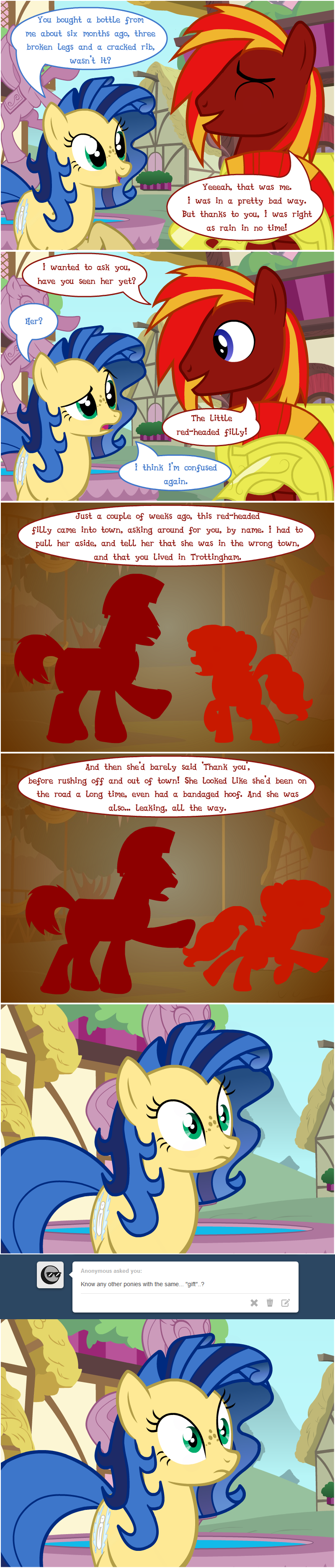 ask_blog big_crotchboobs comic crotchboobs dead_source english_text female flashequestria freckles huge_crotchboobs impossibly_large_crotchboobs mare milky_way_(mlp) my_little_pony oc pony ponyville royal_guard_(mlp) sunset_runner_(oc) text tumblr