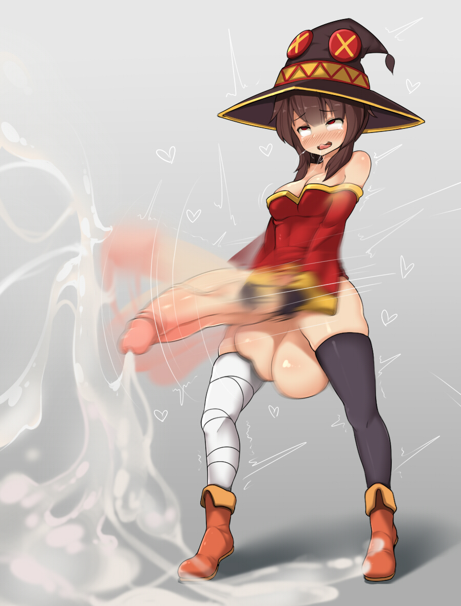 1futa, ahe gao, balls, breasts, cleavage, cum, cumshot, excessive cum, foreskin, futa only, futanari, huge balls, huge cock, huge testicles, hyper, hyper balls, hyper penis, intersex, masturbation, megumin, penis, sinensian, small but hung, solo, testicles, throbbing penis, uncensored, uncircumcised