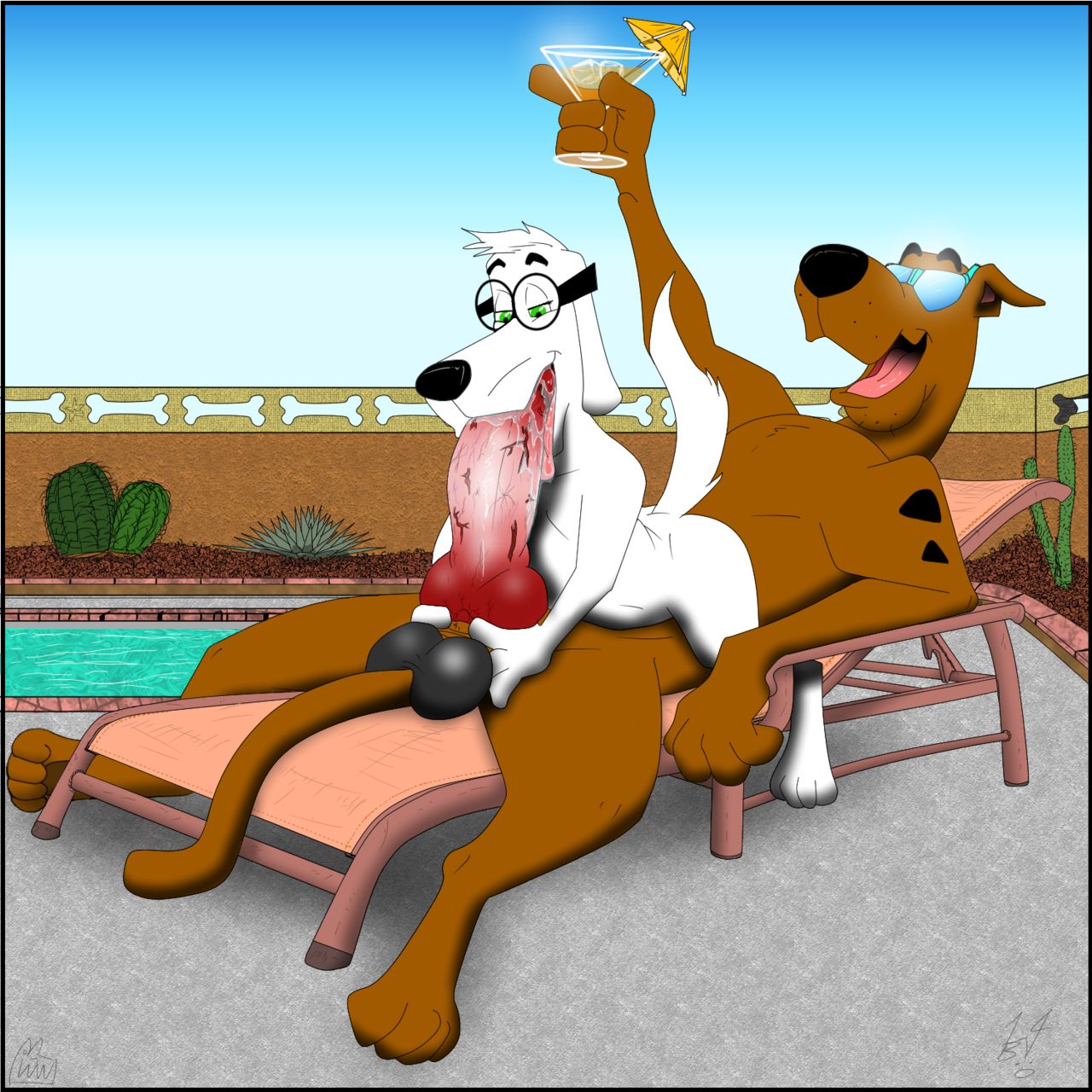 2014 20th_century_fox animal_genitalia animal_penis black_nose blowjob canine canine_penis crossover dangerdoberman dreamworks fellatio gay genitals hanna-barbera jay_ward_productions male male_only mammal mr._peabody mr._peabody_and_sherman oral oral_penetration penetration penis penis_in_mouth rocky_and_bullwinkle scooby-doo scooby-doo_(character) scooby-doo_(series) sex tongue tongue_out tongue_out_blowjob universal_studios yaoi