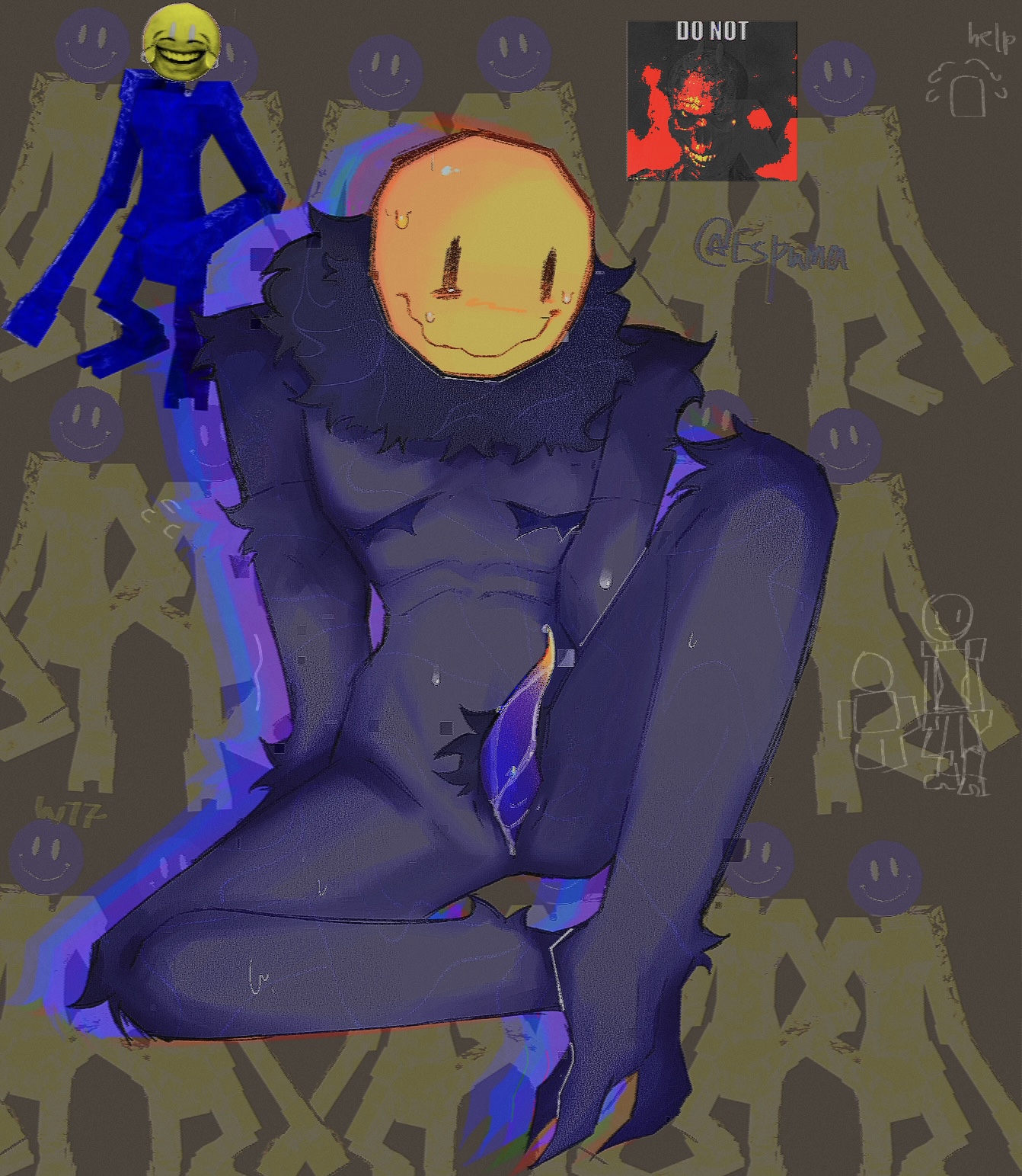 1boy, jaoba (regretevator), male, meme in the background, penis, regretevator, roblox, roblox game, self upload, tagme, tentacle penis