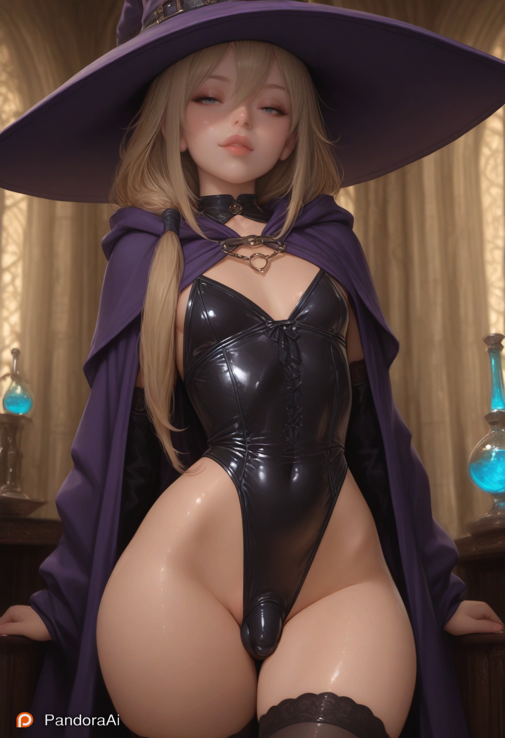 1boy, 1femboy, ai generated, artist name, artist upload, balls, balls bulge, big hips, big thighs, blonde hair, boy, breasts, bulge, bulge through clothing, cock, curvy, curvy body, curvy figure, curvy hips, curvy thighs, cute, cute expression, cute eyes, cute face, cute male, eyebrows, eyeshadow, femboy, femboy focus, femboy only, feminine male, flat chest, flat chested, half naked, half-closed eyes, half-dressed, hi res, hips, huge hips, huge thighs, jewelry, lips, lipstick, magic, makeup, male, male only, more at source, pale, pale body, pale skin, pale-skinned femboy, pale-skinned male, pandora, patreon, penis, penis bulge, puffy lips, robe, seductive, seductive eyes, seductive look, seductive pose, sexy, sexy body, sexy clothing, sexy pose, skinny, skinny waist, slim waist, small breasts, small penis, smooth balls, smooth skin, solo, standing, tagme, testicles, thick hips, thick thighs, tiny breasts, tiny penis, tiny waist, tired eyes, trap, witch, witch costume, witch hat, wizard, wizard hat, wizard robe