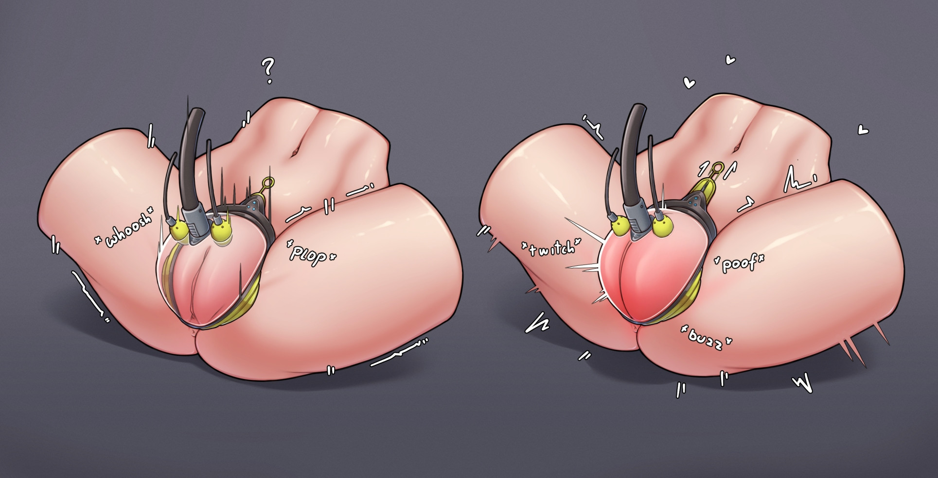 1girls, 2025, ass, disembodied, female, female only, hairless pussy, locked, original, original character, pelvis, pelvis focus, pelvis only, pussy, pussy pump, solo, solo female, strondoflimr (s.o.l), suction device, thighs, toned, toned abs, vagina, vaginal torture, vibrator