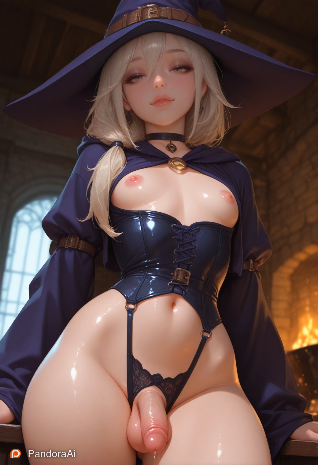 1boy, 1femboy, ai generated, artist name, artist upload, balls, big hips, big thighs, blonde hair, boy, breasts, cock, curvy, curvy body, curvy figure, curvy hips, curvy thighs, cute, cute expression, cute eyes, cute face, cute male, eyebrows, eyeshadow, femboy, femboy focus, femboy only, feminine male, flat chest, flat chested, half naked, half-closed eyes, half-dressed, hi res, hips, huge hips, huge thighs, jewelry, lips, lipstick, magic, makeup, male, male only, more at source, no bra, pale, pale body, pale skin, pale-skinned femboy, pale-skinned male, pandora, panties, patreon, penis, puffy lips, robe, seductive, seductive eyes, seductive look, seductive pose, sexy, sexy body, sexy clothing, sexy pose, skinny, skinny waist, slim waist, small breasts, small penis, smooth balls, smooth skin, standing, tagme, testicles, thick hips, thick thighs, tiny breasts, tiny penis, tiny waist, tired eyes, trap, witch, witch costume, witch hat, wizard, wizard hat, wizard robe