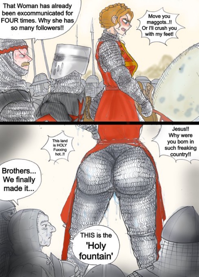 2d, 2d (artwork), anonhistory, armor, armored female, ass, big ass, butt, chainmail, comic, comics, female, female knight, knight, looking at ass, meme, oc, skin tight outfit, valkyrie