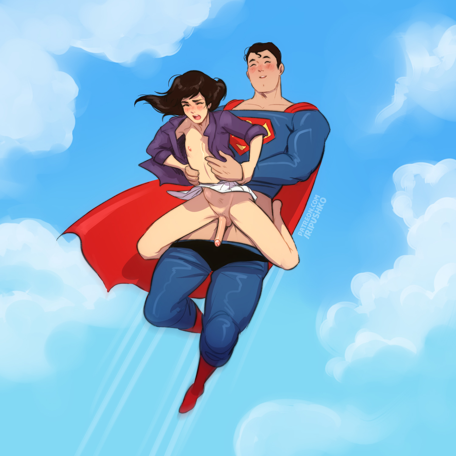 2boys, clark kent, dc comics, dcau, femboy, flying sex, genderswap, genderswap (ftm), lois lane, lois lane (dcau), penis, ripushko, rule 63, sex, source request, stomach bulge, superman, superman (series), superman: the animated series, tagme, yaoi