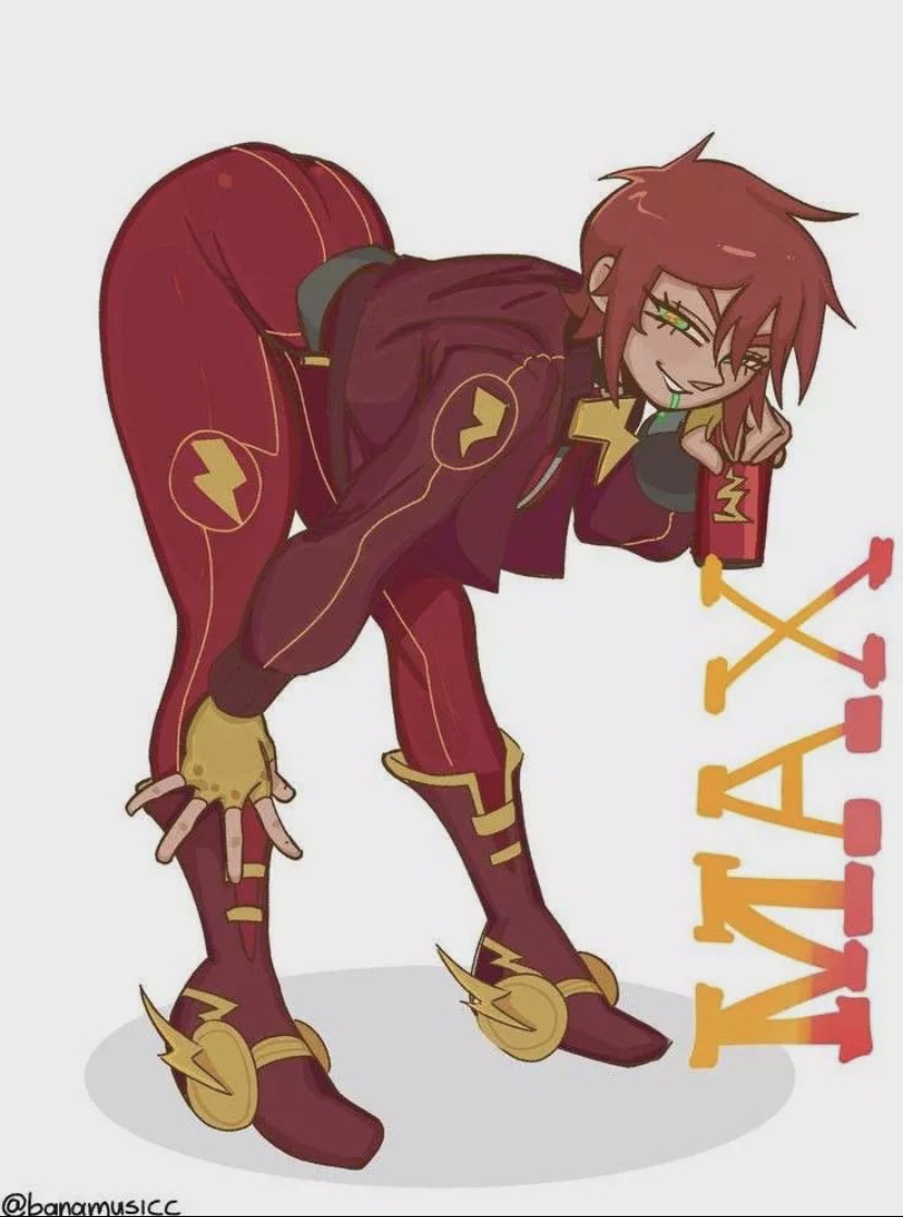 ass, bananamusicc, bent over, brawl stars, max (brawl stars), red hair, red suit, tagme, tits