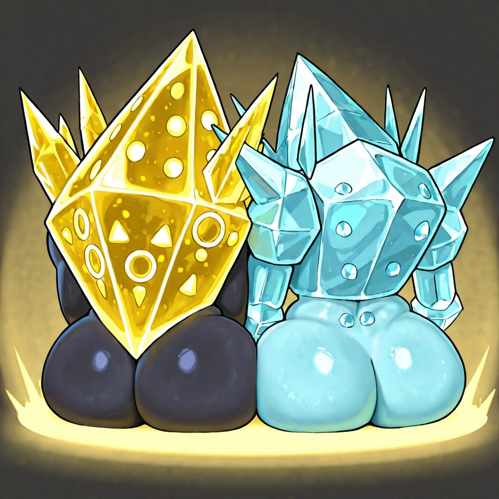 ai_generated gay pokemon pressed_together regice regieleki sitting thick_ass