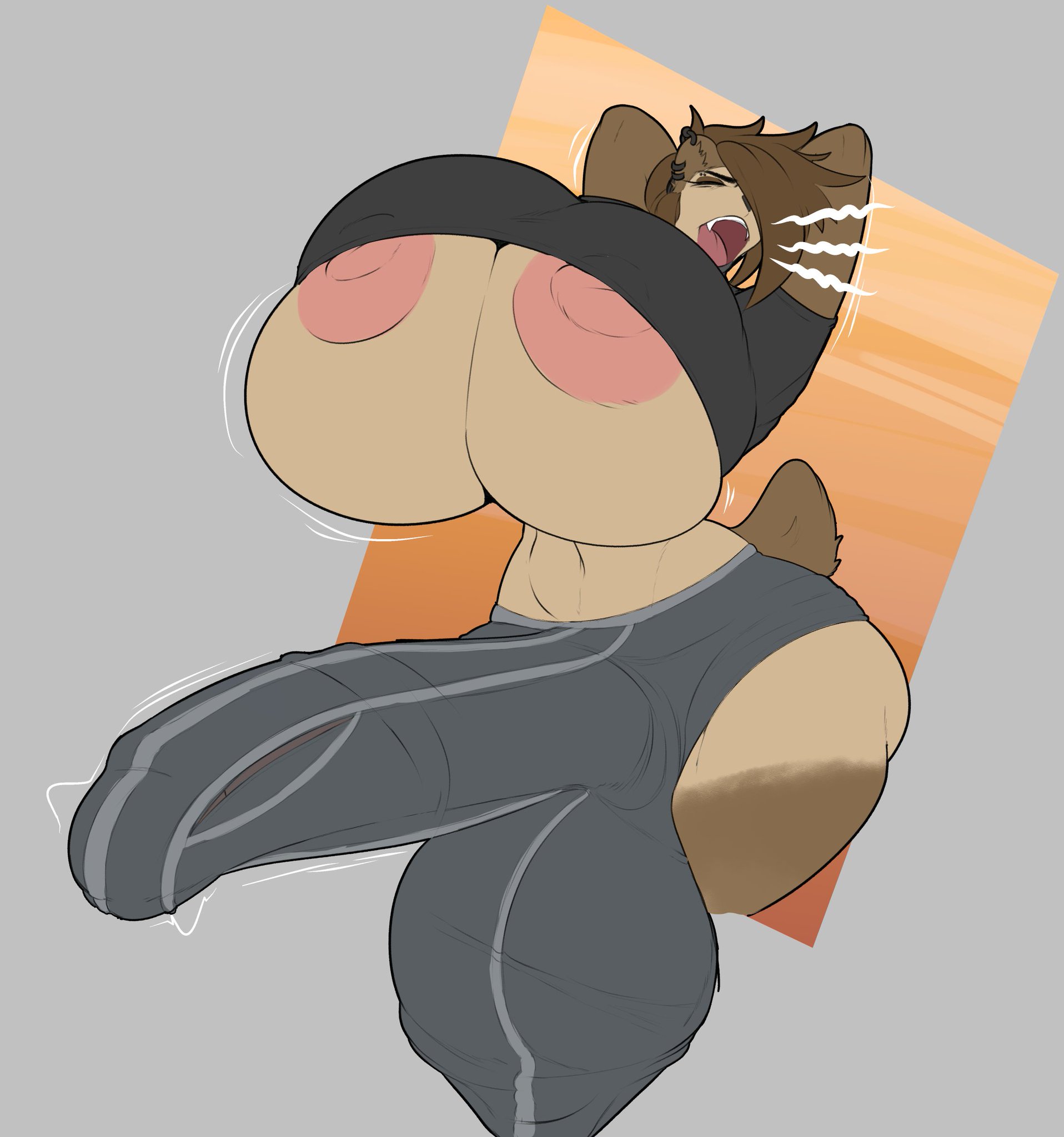 1futa, anthro, ass, balls, big ass, big balls, big breasts, big penis, breasts, canine, domestic dog, ear piercing, erection, futa only, futanari, huge balls, huge cock, intersex, lazydreamerart, penis, solo, source request, tagme, tenna cale