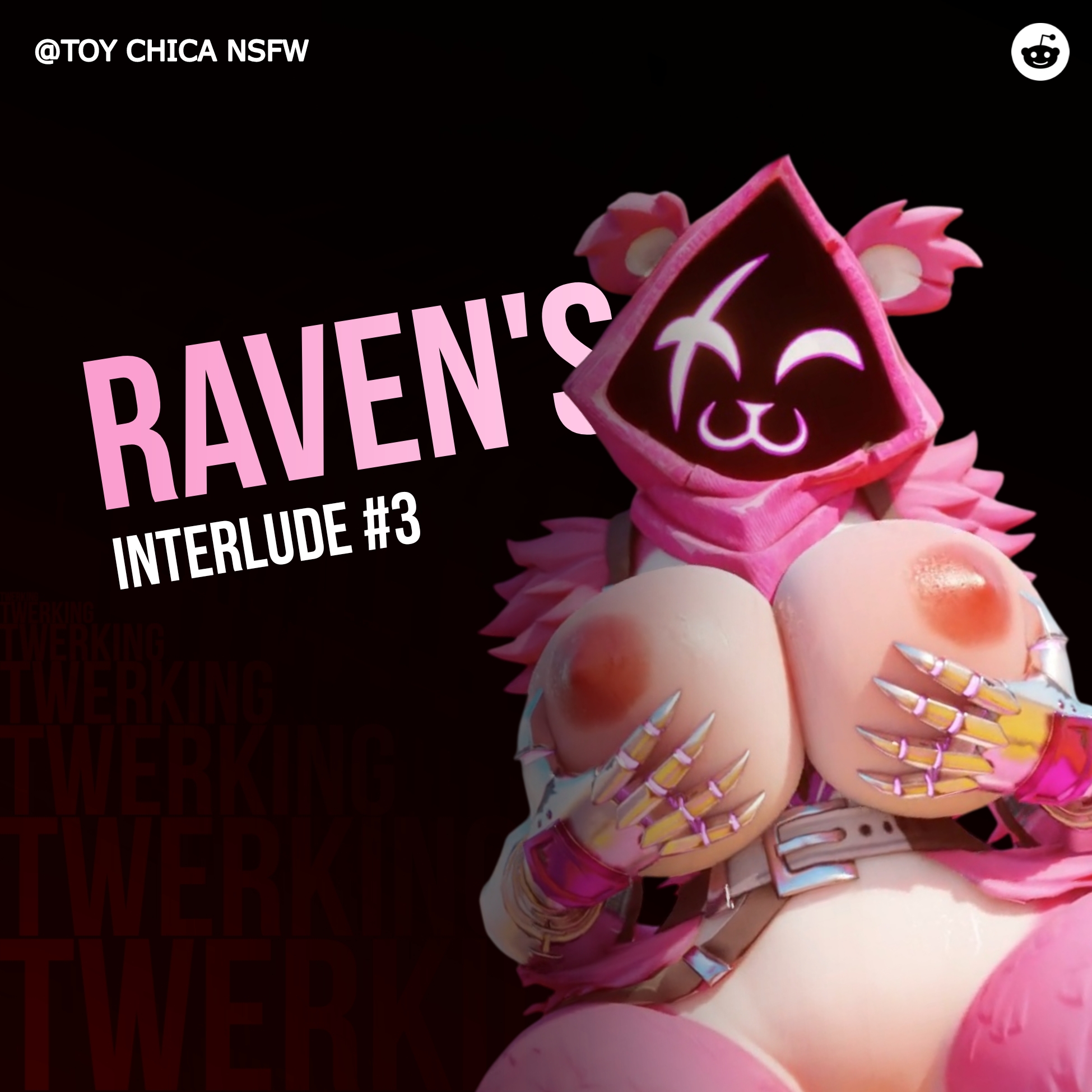3d, big breasts, boobs out, breasts, edit, female, furry breasts, furry ears, furry female, furry tail, music, raven team leader, raven team leader (fortnite)