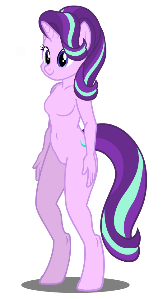 anthro barbie_doll_anatomy belly_button breasts featureless_breasts female flashequestria my_little_pony show_accurate show_accurate_anthro solo starlight_glimmer unguligrade_anthro unicorn